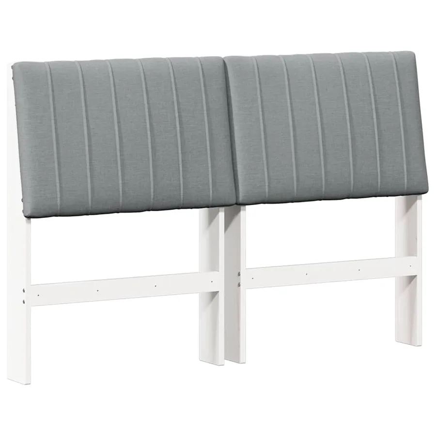 Tête de lit capitonnée Gris clair 140 cm Pin massif - 2