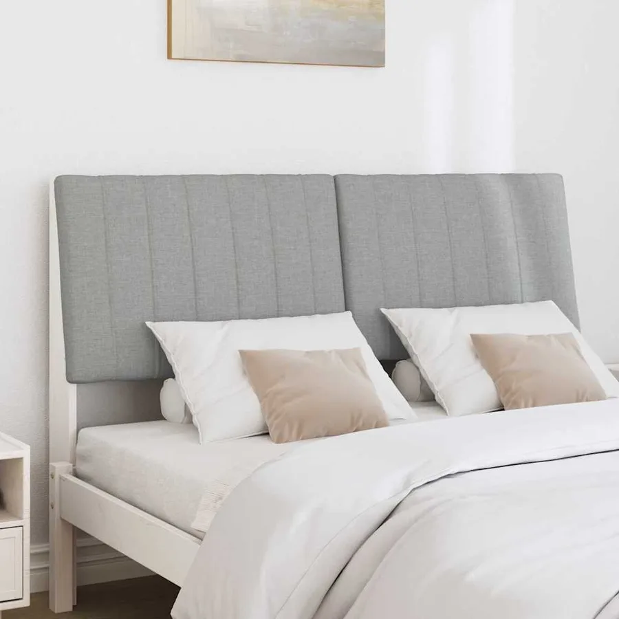 Tête de lit capitonnée Gris clair 140 cm Pin massif - 3