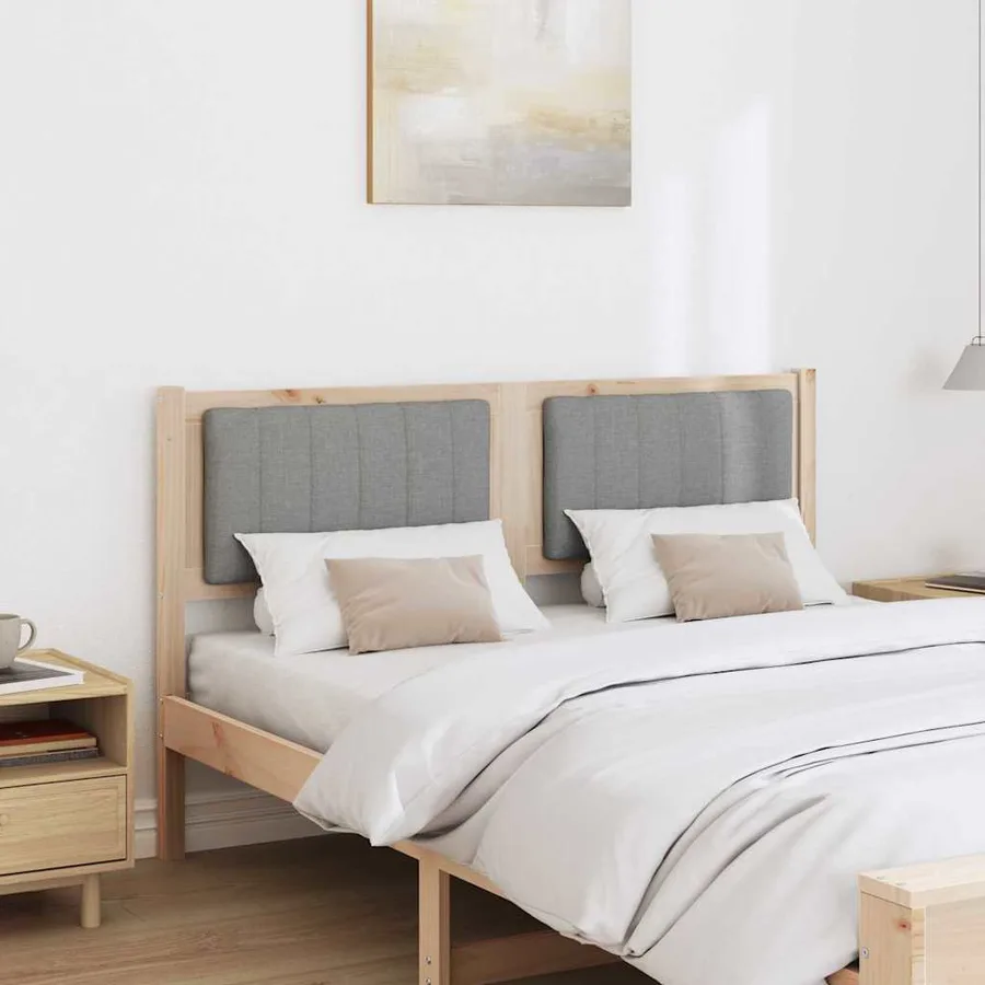 Tête de lit capitonnée Marron 135 cm Pin massif - 3