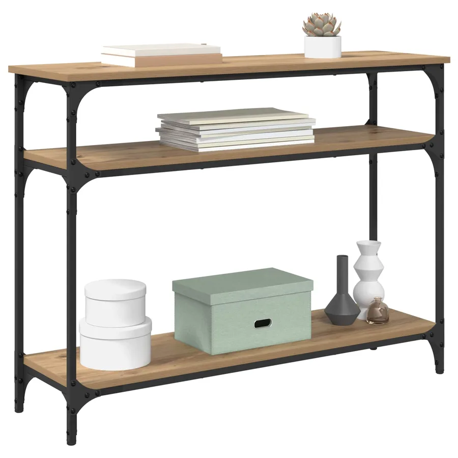 Table console Chêne artisanal 100 x 29 x 75 cm - 3