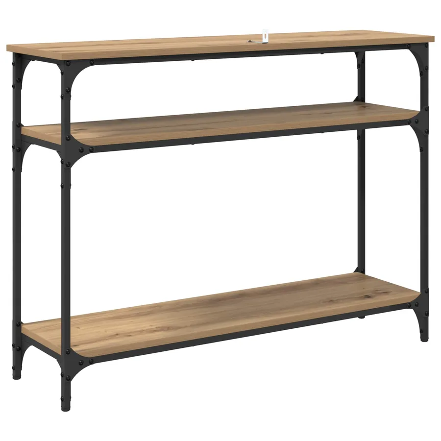 Table console Chêne artisanal 100 x 29 x 75 cm - 7