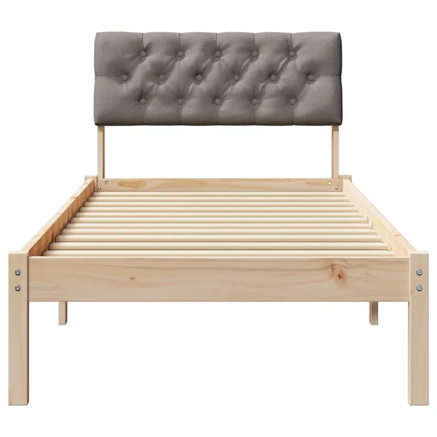 Cadre de lit Marron et taupe 75 x 190 cm Bois massif en pin - 5