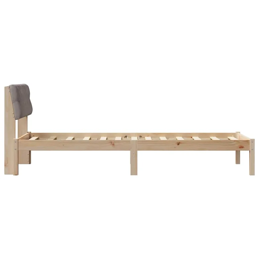Cadre de lit Marron et taupe 75 x 190 cm Bois massif en pin - 6