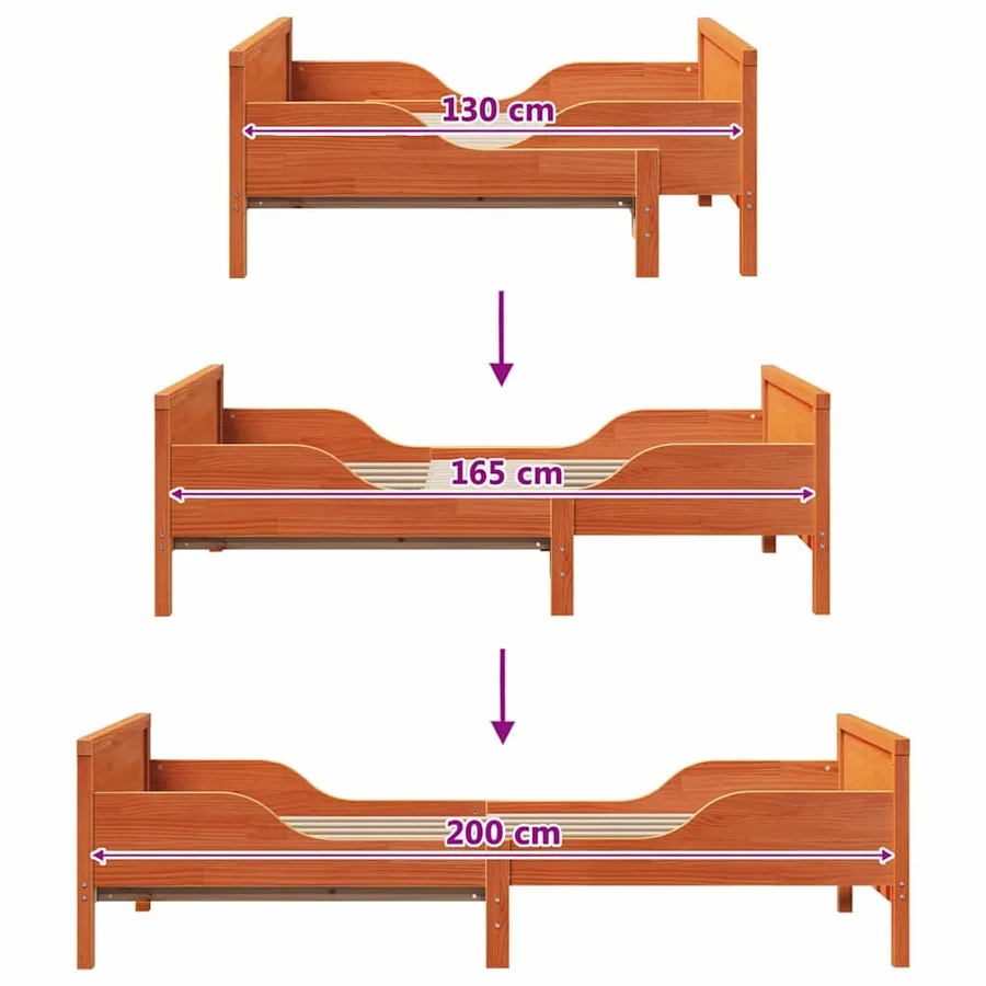 Cadre de lit Brun cire 80 x 200 cm Bois d'ingénierie - 10