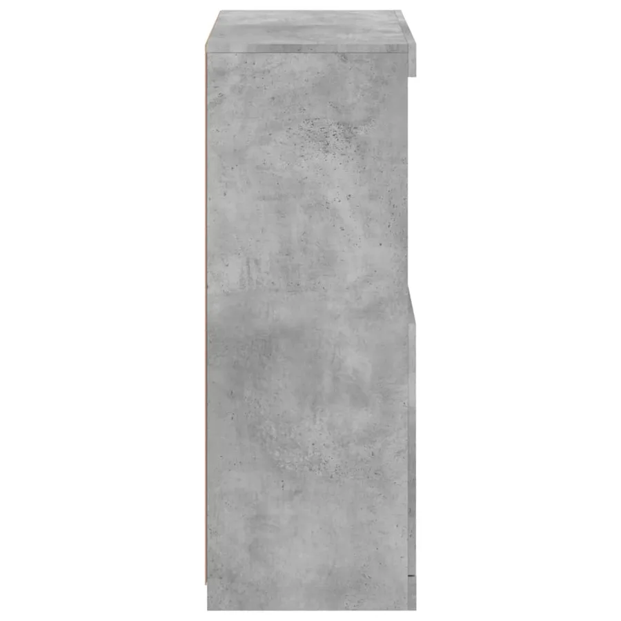 Buffet avec lumières LED gris béton 60,5x37x100 cm - 8