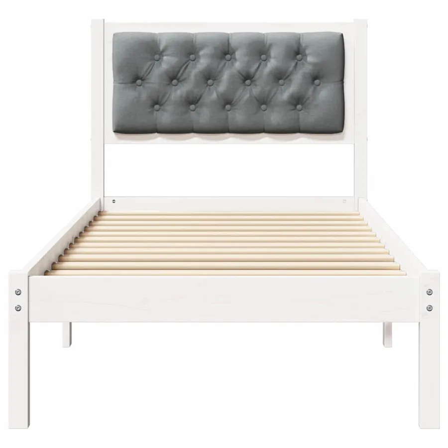 Cadre de lit avec tête de lit Gris clair 75 x 190 cm Pin massif - 5