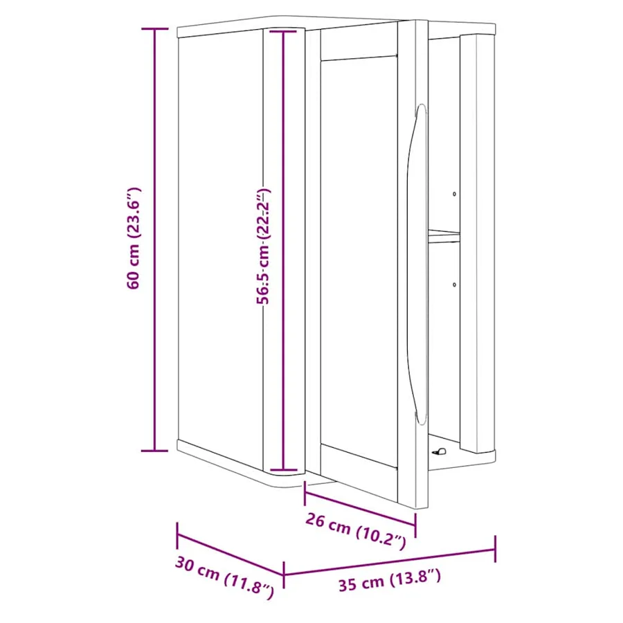Armoire murale de salle de bain avec étagère FLORO Cire marron - 11