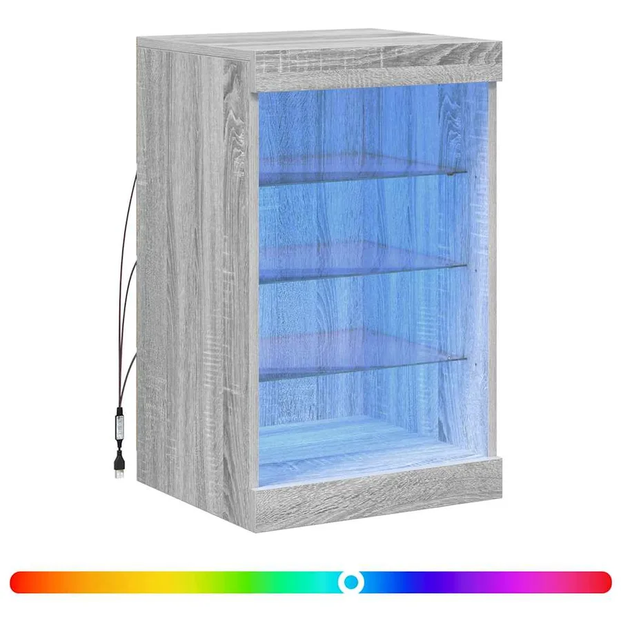 Buffet avec lumières LED sonoma gris 41x37x67 cm - 2