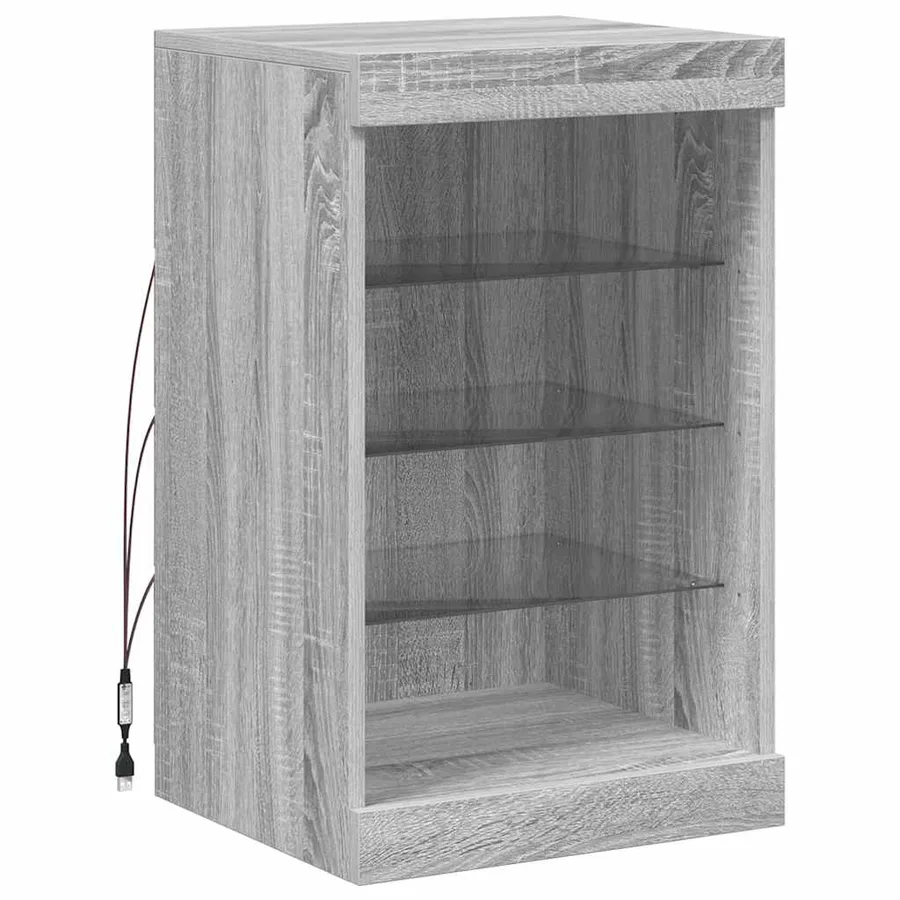 Buffet avec lumières LED sonoma gris 41x37x67 cm - 3