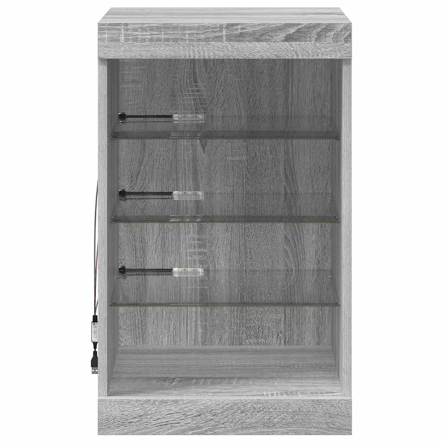Buffet avec lumières LED sonoma gris 41x37x67 cm - 6