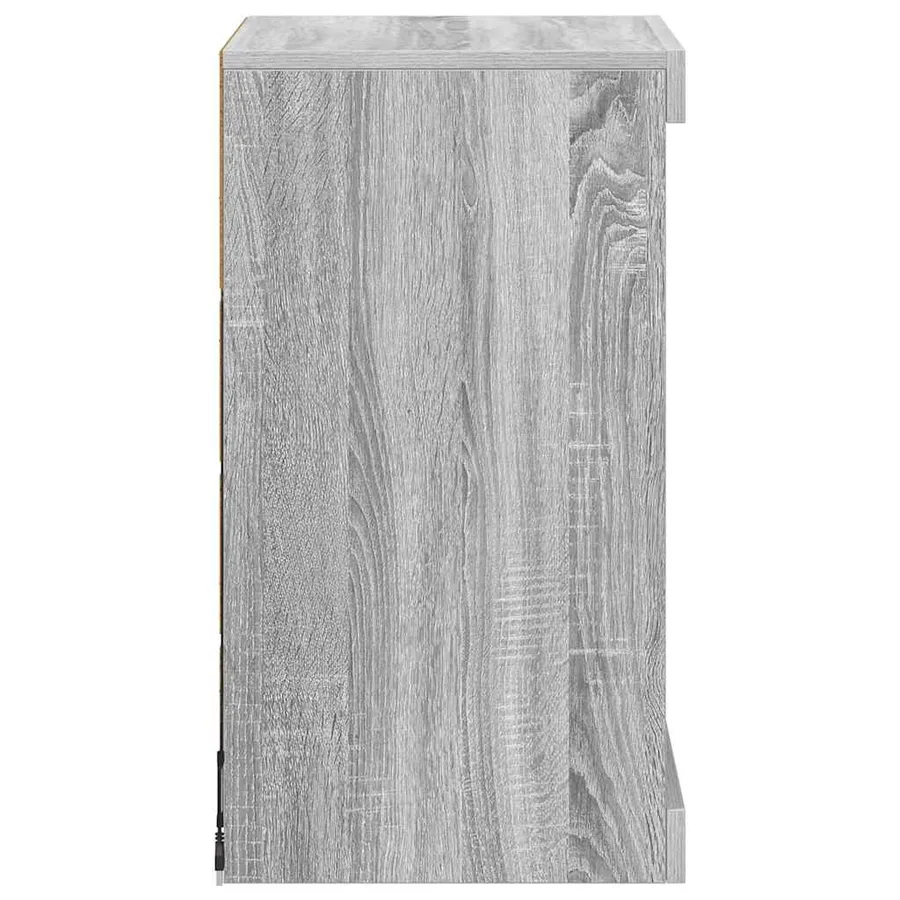 Buffet avec lumières LED sonoma gris 41x37x67 cm - 7
