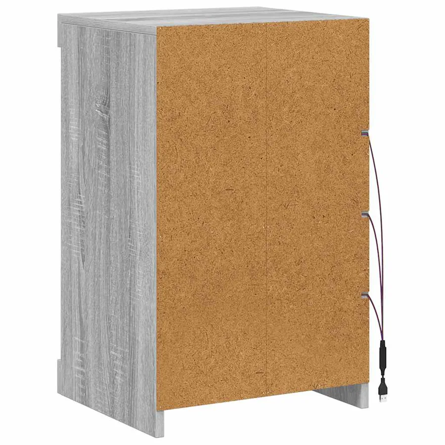 Buffet avec lumières LED sonoma gris 41x37x67 cm - 8