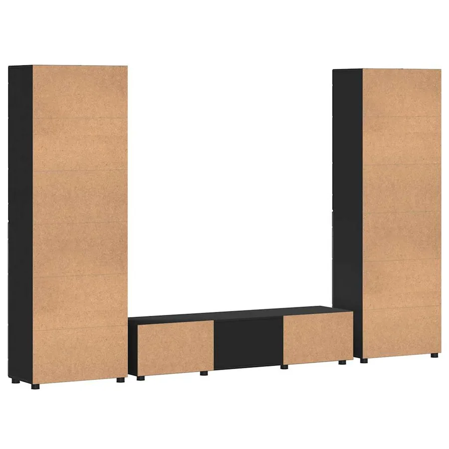 Ensemble meuble TV FLORIN 3 pcs Noir Bois d'ingénierie - 9