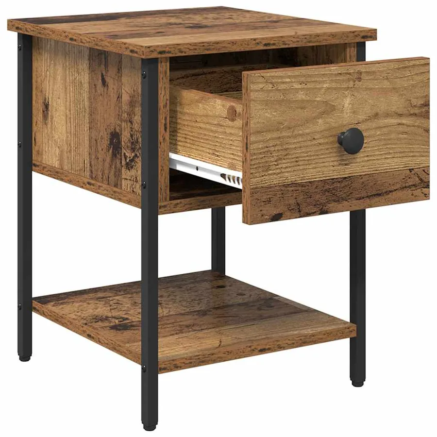 Table de chevet Bois ancien 34 x 35,5 x 45 cm Bois d'ingénierie - 5