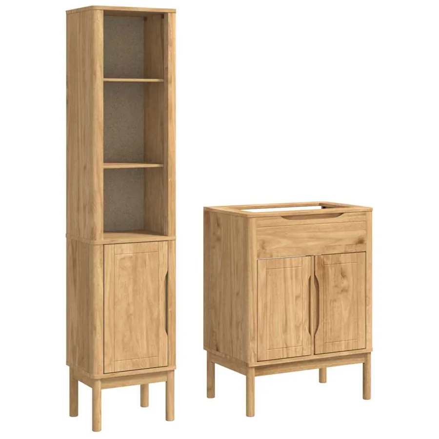 Ensemble de mobilier de salle de bain FLORO 2 pcs Cire marron - 2