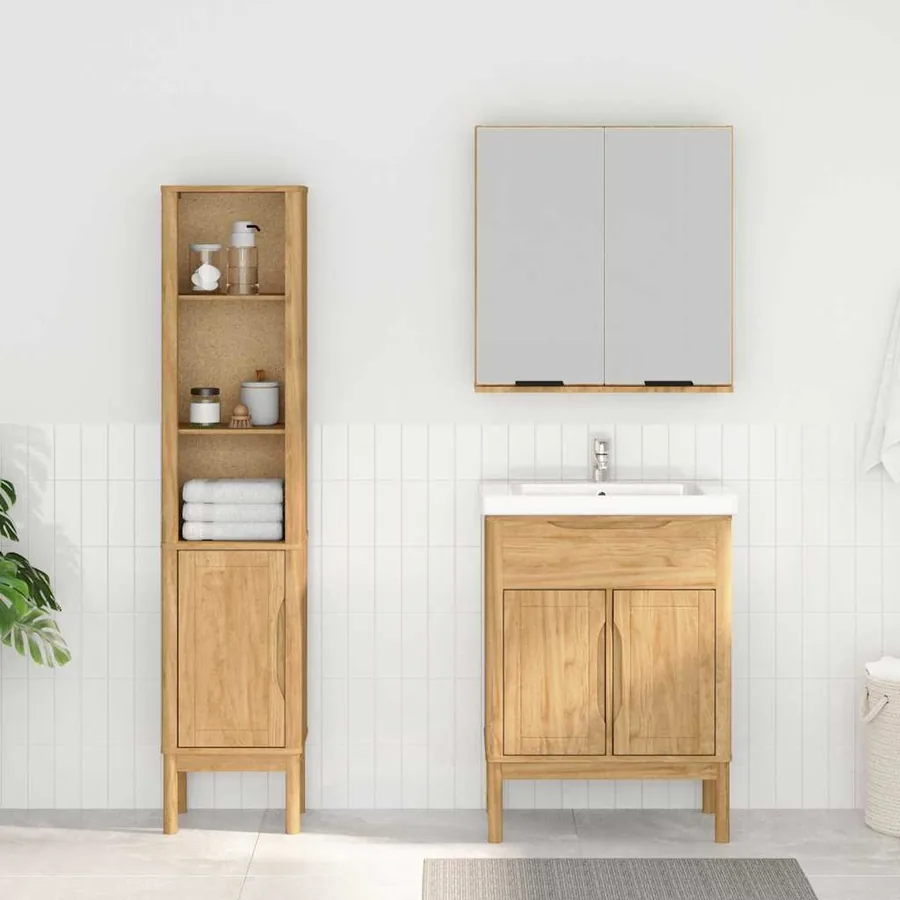 Ensemble de mobilier de salle de bain FLORO 2 pcs Cire marron - 4