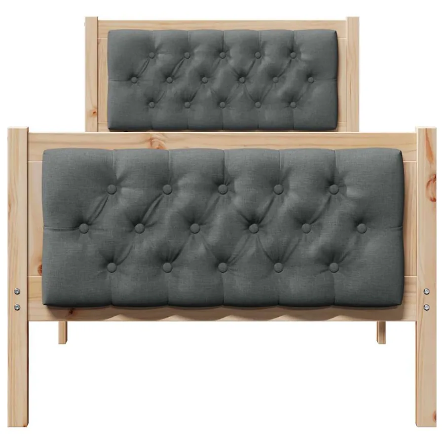 Cadre de lit avec tête de lit Gris foncé 80 x 200 cm Pin massif - 5