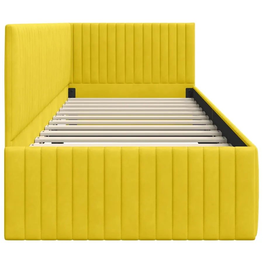 Cadre de lit d'angle Jaune 80 cm x 200 cm Velours - 6
