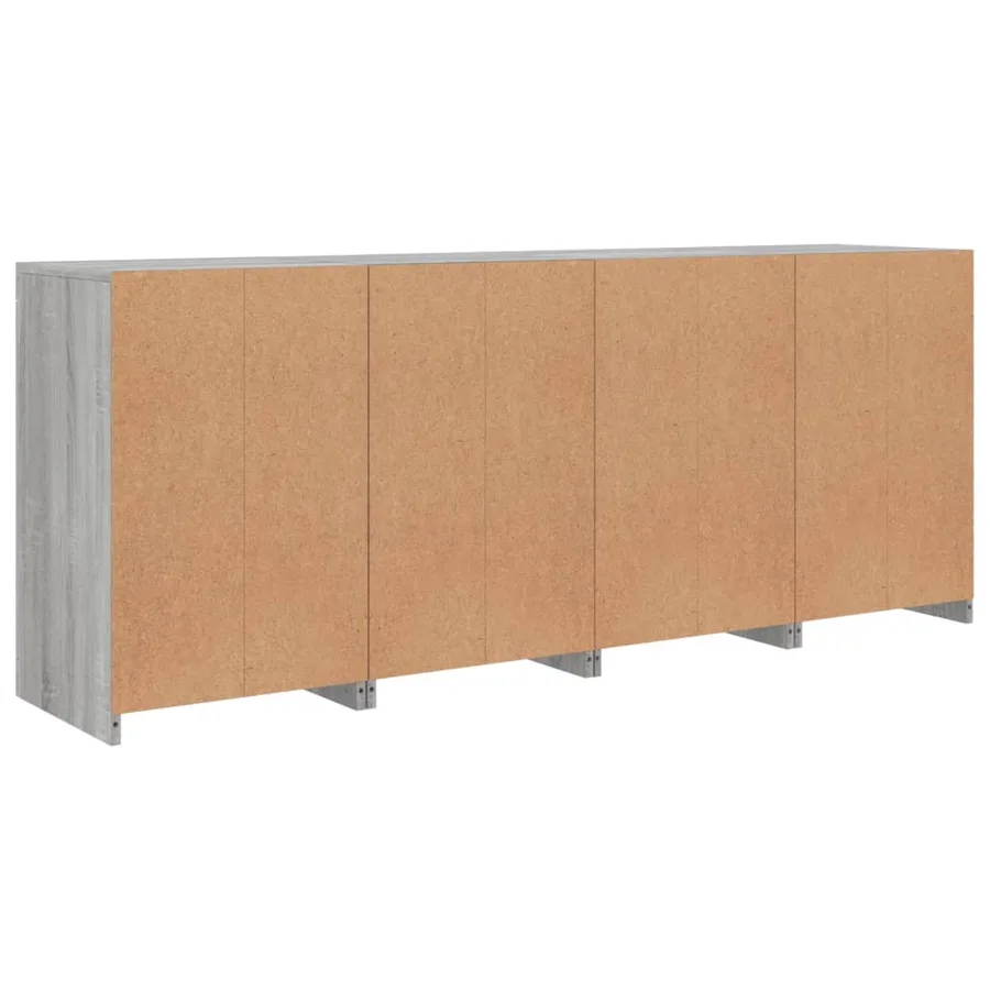 Buffet avec lumières LED sonoma gris 164x37x67 cm - 9