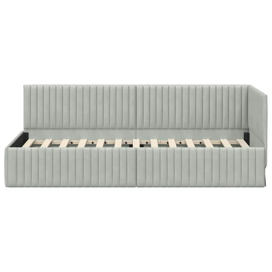 Cadre de lit d'angle Gris clair 80 cm x 200 cm Velours - 5
