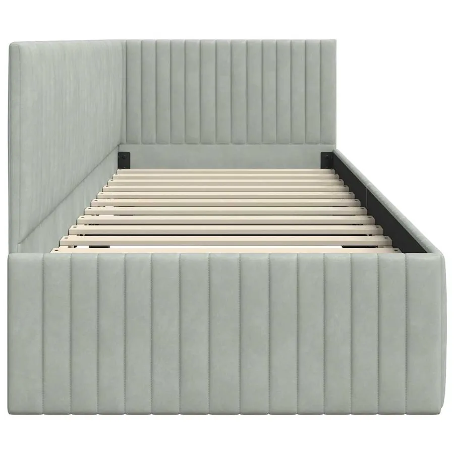 Cadre de lit d'angle Gris clair 80 cm x 200 cm Velours - 6