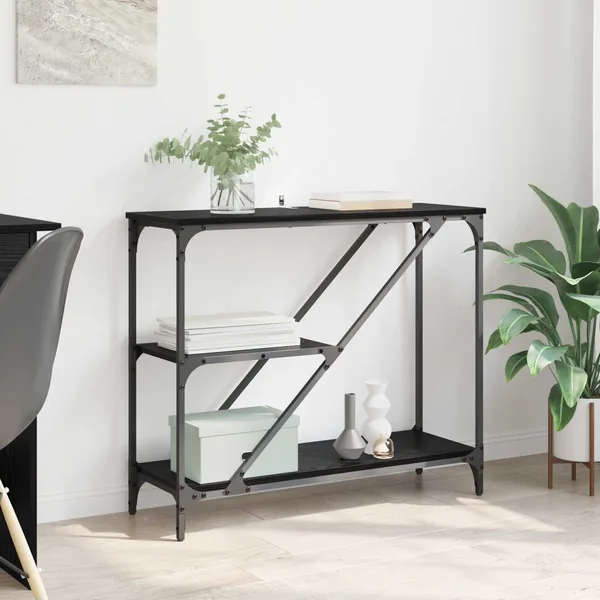Table console Chêne noir 88,5 x 30 x 75 cm Bois d'ingénierie
