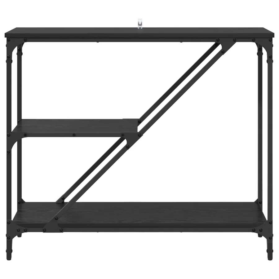 Table console Chêne noir 88,5 x 30 x 75 cm Bois d'ingénierie - 5