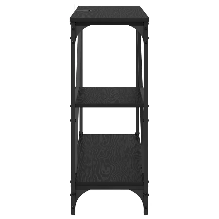 Table console Chêne noir 88,5 x 30 x 75 cm Bois d'ingénierie - 6
