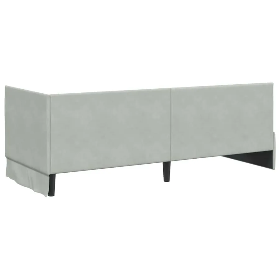 Cadre de lit d'angle avec matelas 2 pcs Gris clair Velours - 9