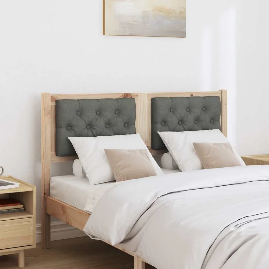 Tête de lit marron et gris foncé 135 cm Bois massif en pin - 3