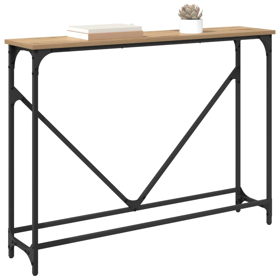 Table console Chêne artisanal 102 x 23 x 75 cm - 3
