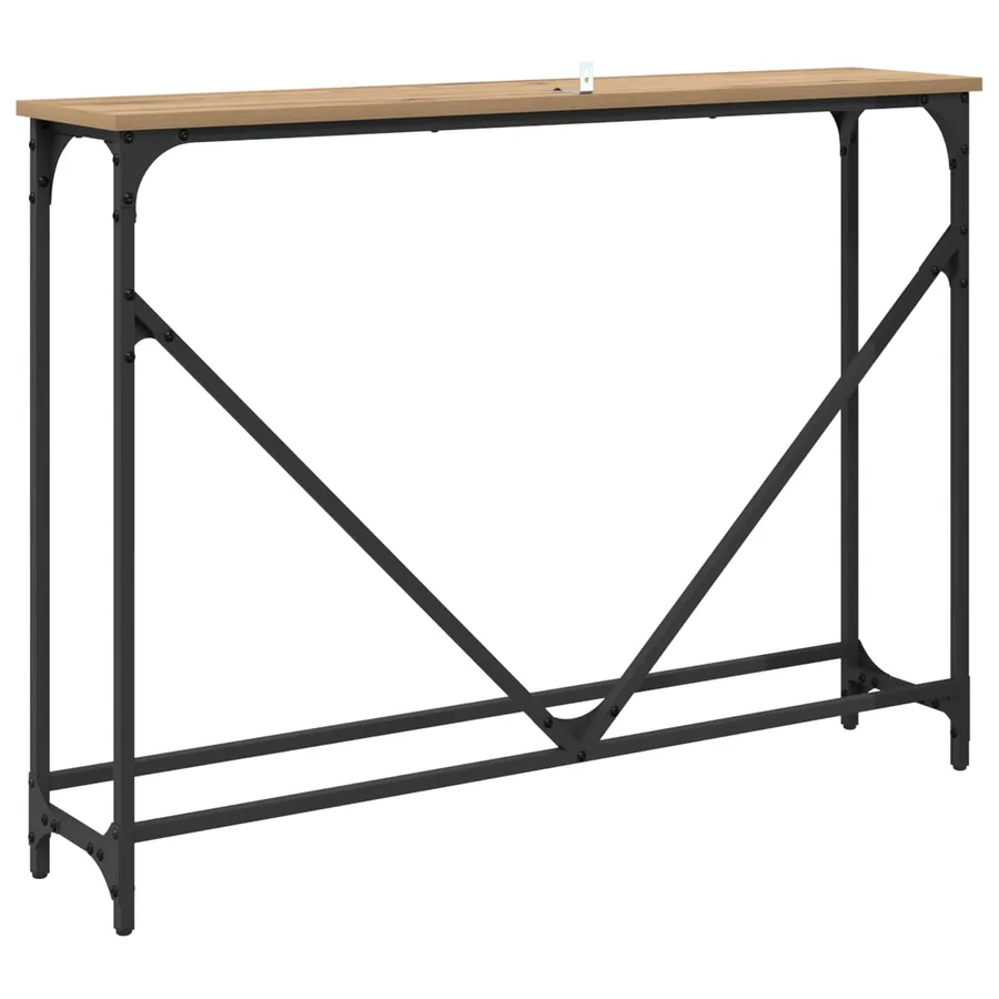 Table console Chêne artisanal 102 x 23 x 75 cm - 7