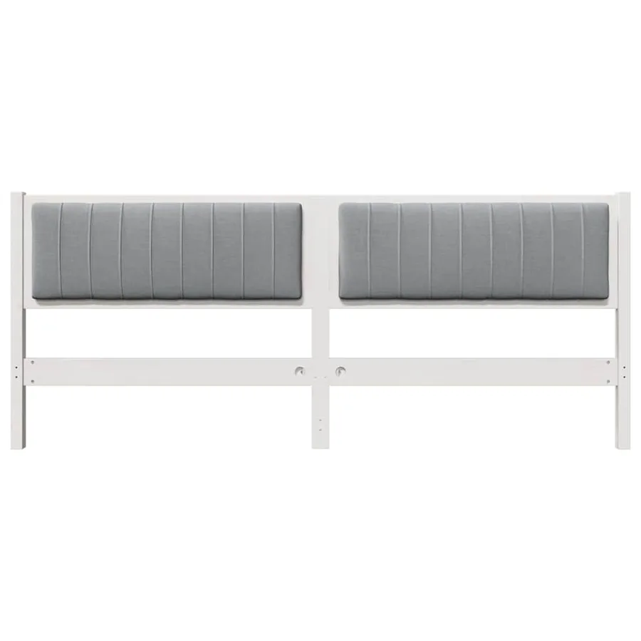 Tête de lit capitonnée avec tête de lit Blanc 200 cm Pin massif - 4