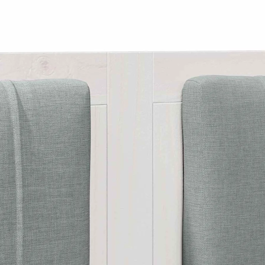 Tête de lit capitonnée avec tête de lit Blanc 200 cm Pin massif - 7