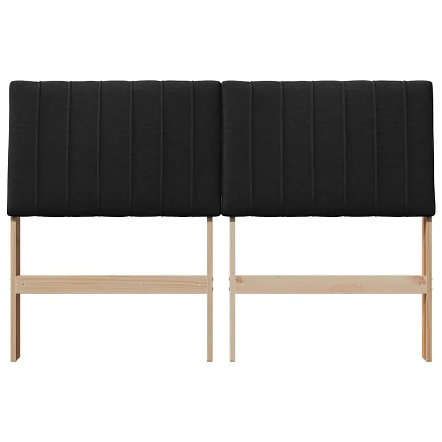 Tête de lit capitonnée Noir 135 cm Pin massif - 4
