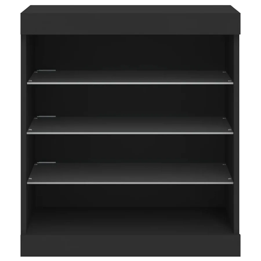 Buffet avec lumières LED noir 60,5x37x67 cm - 6