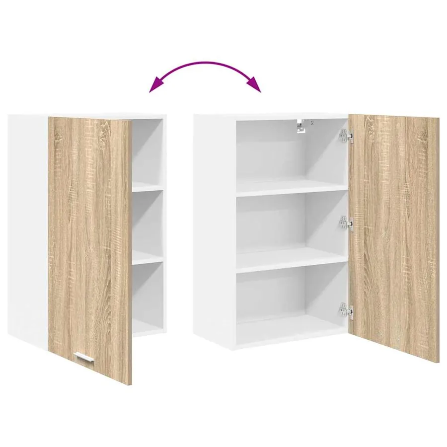 Armoire suspendue Chêne Sonoma et Blanc 50 x 31 x 80 cm - 11