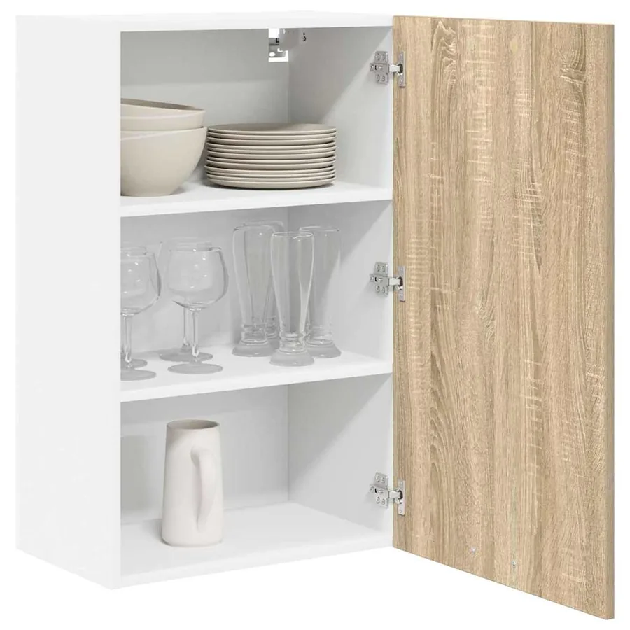 Armoire suspendue Chêne Sonoma et Blanc 50 x 31 x 80 cm - 3