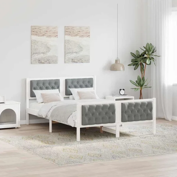 Cadre de lit Gris clair 140 x 200 cm Pin massif