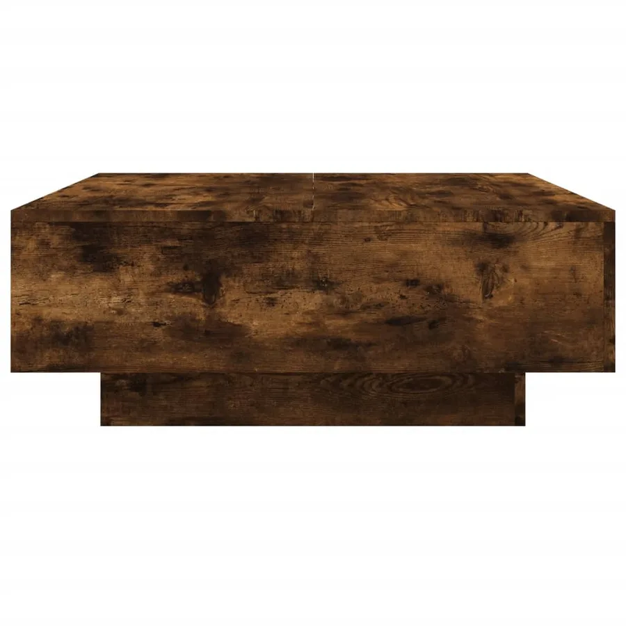 Table basse avec lumières LED chêne fumé 80x80x31 cm - 7