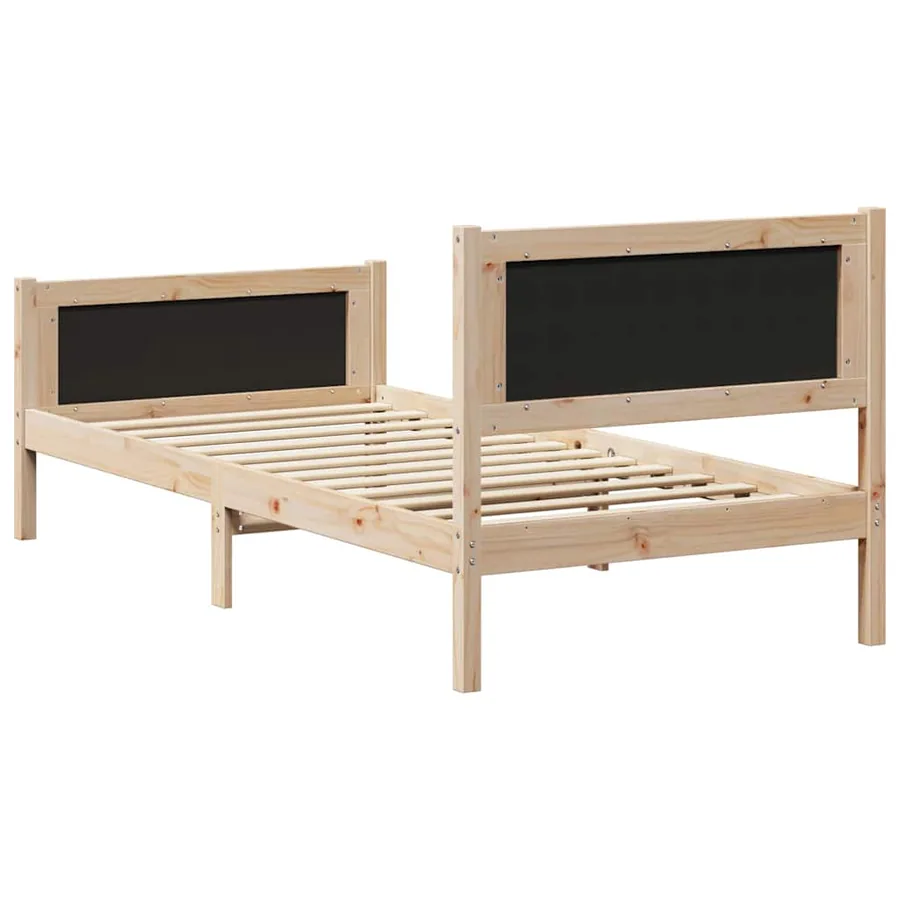 Cadre de lit avec tête de lit Gris clair 90 x 200 cm Pin massif - 7