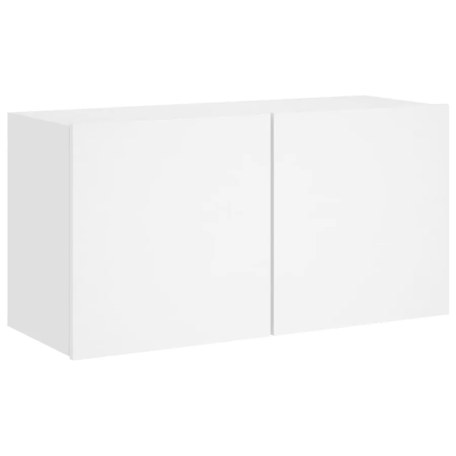 Meuble TV mural blanc 80x30x41 cm - 2