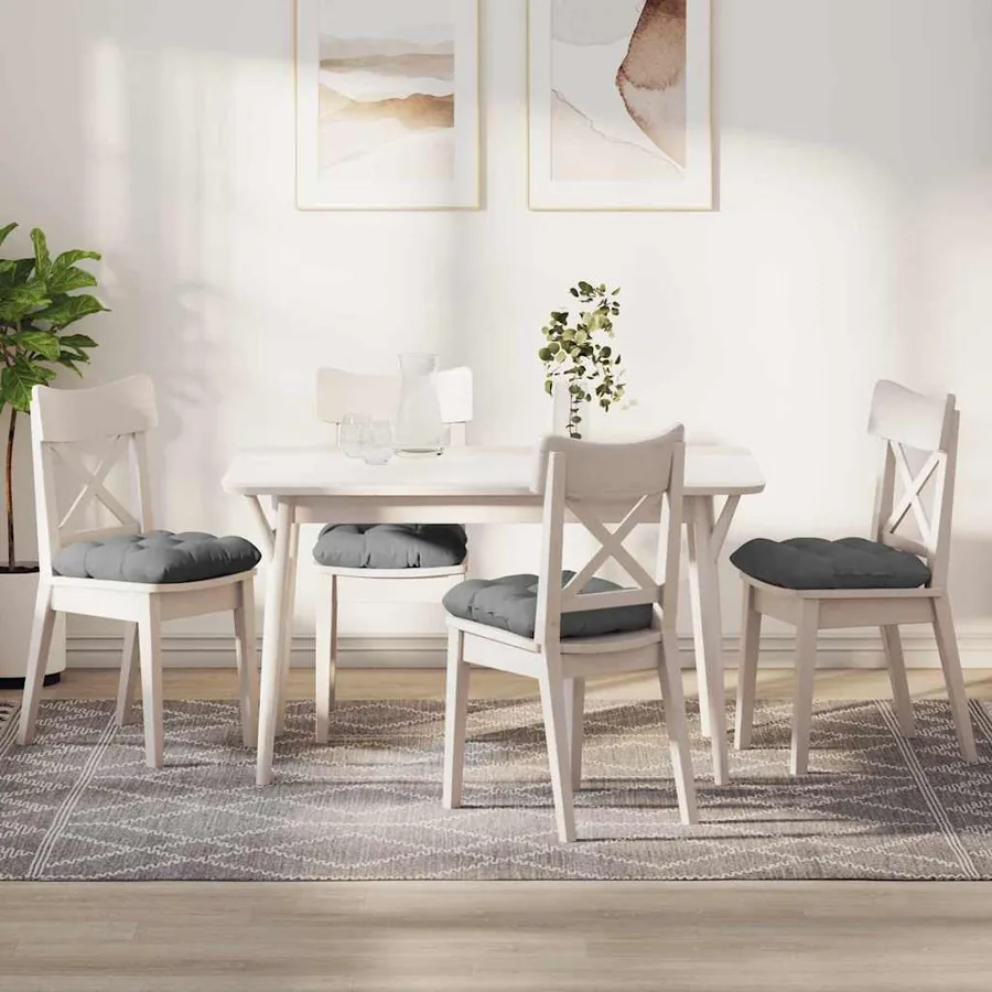 Coussins de siège 4 pcs Gris foncé 45 x 45 cm