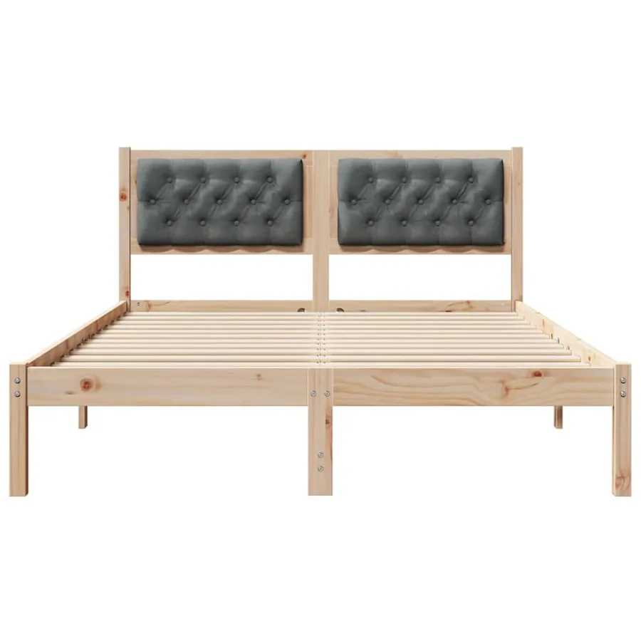 Cadre de lit Gris foncé 150 x 200 cm Pin massif - 5
