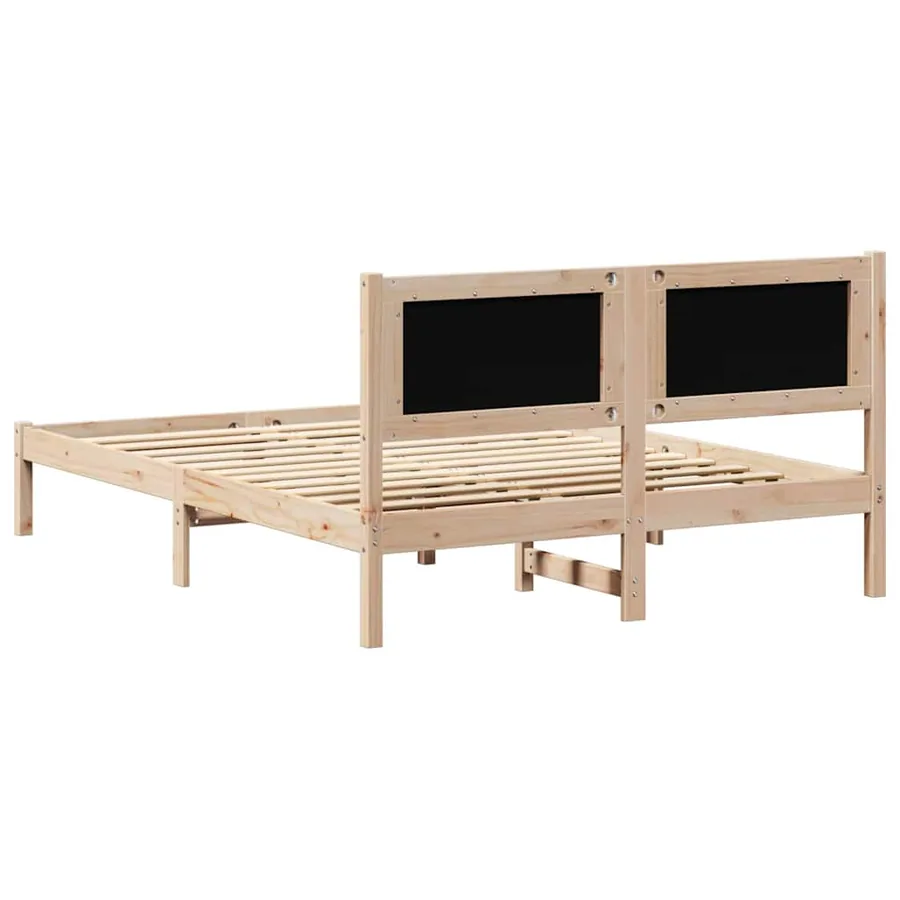 Cadre de lit Gris clair 140 x 190 cm Pin massif - 7