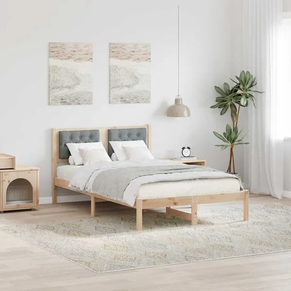 Cadre de lit Gris clair 120 x 190 cm Pin massif