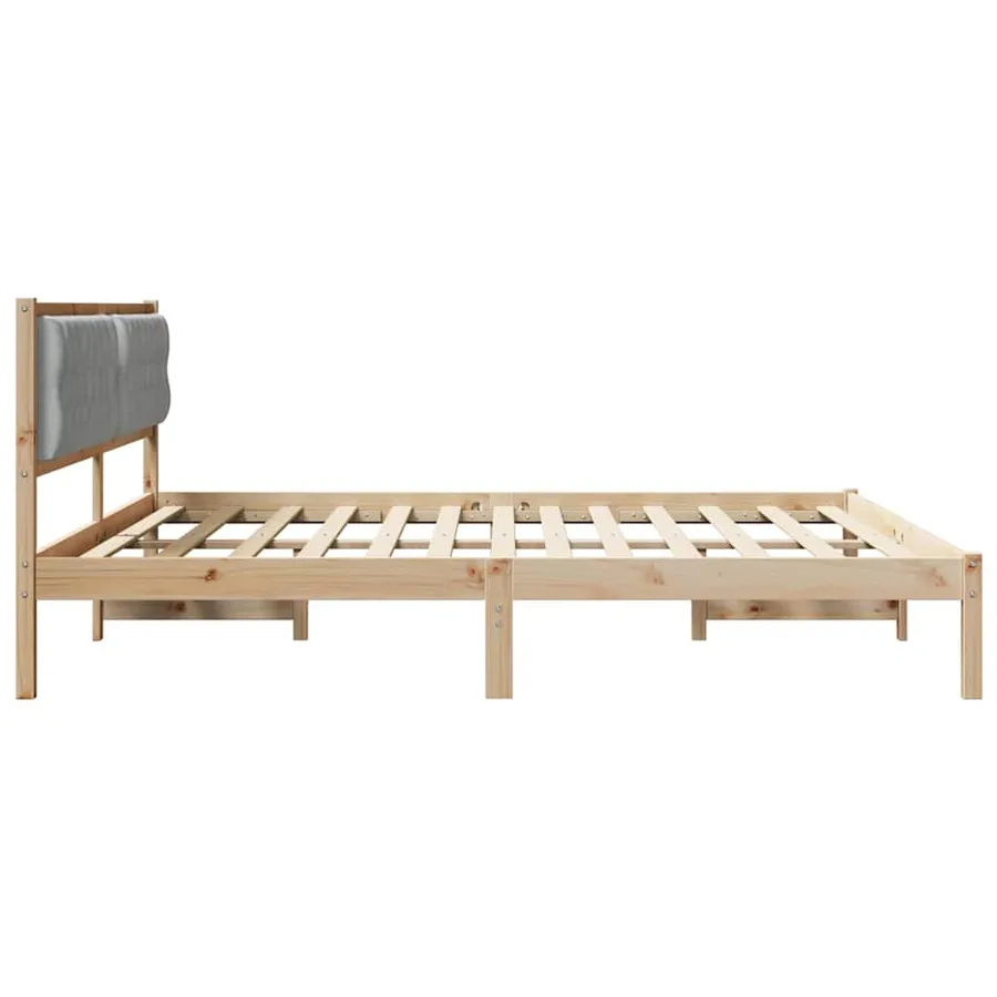 Cadre de lit Gris clair 200 x 200 cm Pin massif - 6
