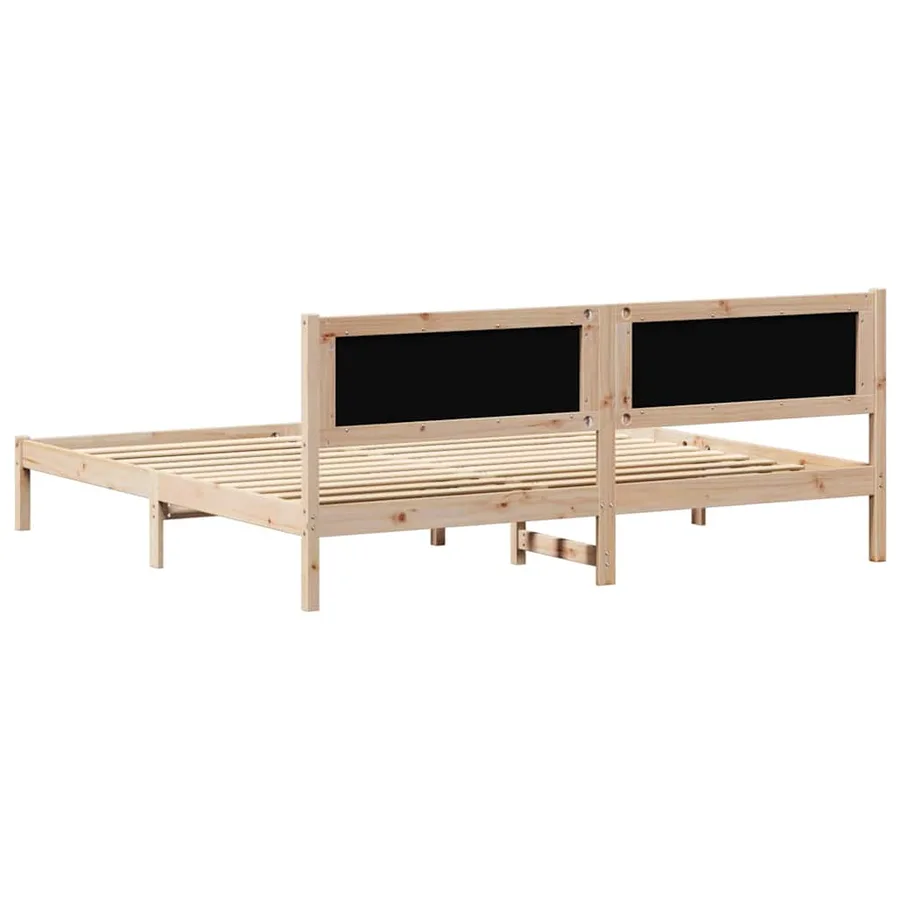 Cadre de lit Gris clair 200 x 200 cm Pin massif - 7