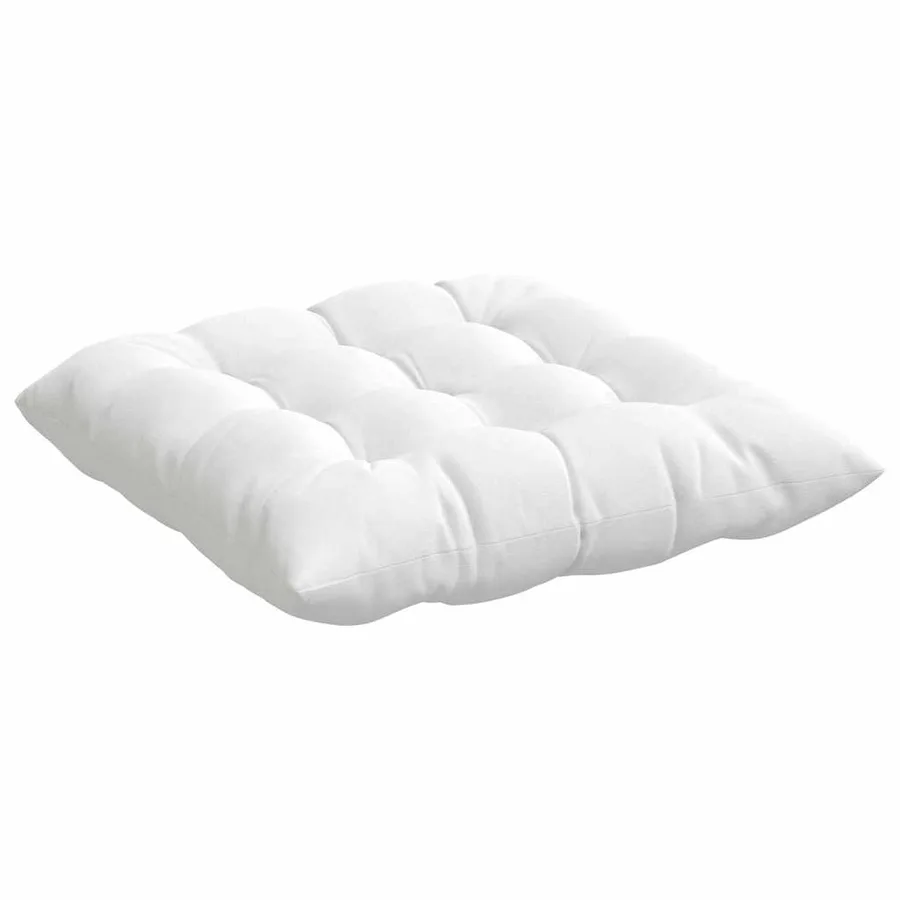 Coussins de siège 4 pcs Blanc 40 x 40 x 6 cm tissu - 5