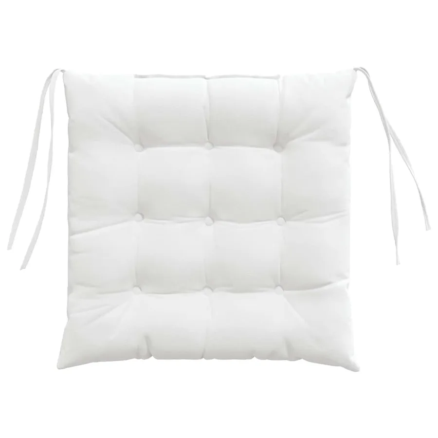 Coussins de siège 4 pcs Blanc 40 x 40 x 6 cm tissu - 7